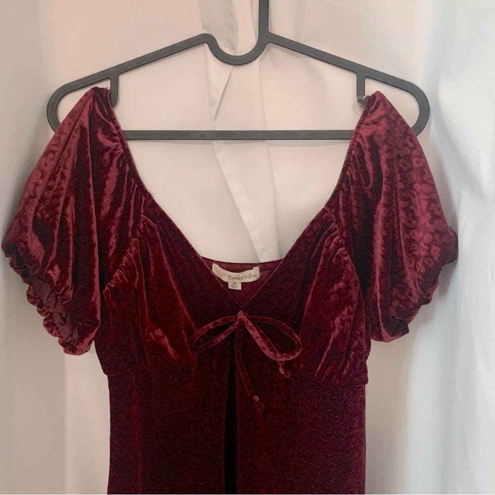 Cute Maroon Velvet Dress